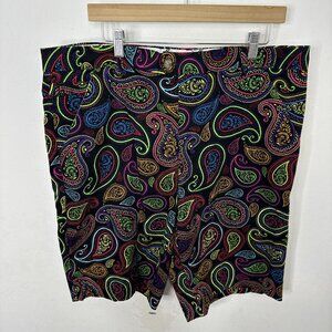 Royal and Awesome Mens Golf Shorts Crazy Paisley Multicolor Shorts Plaid Size 40